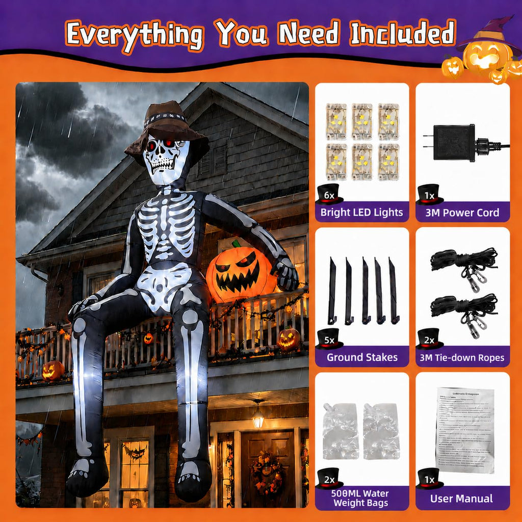 10FT Halloween Inflatable Skeleton J395
