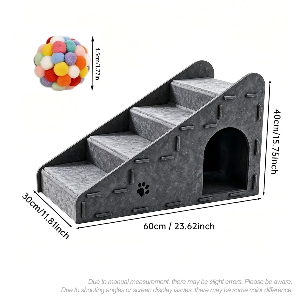 Felt 4-Step Foldable Pet Stairs W824036