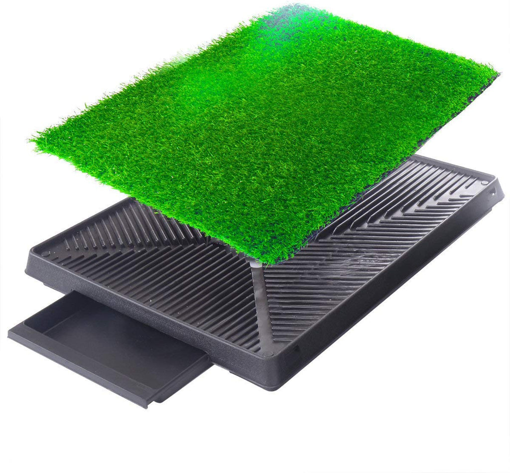 Indoor Outdoor Dog Puppy Potty Trainer Pad Grass Toilet Mat Tray 25"x20" R47459