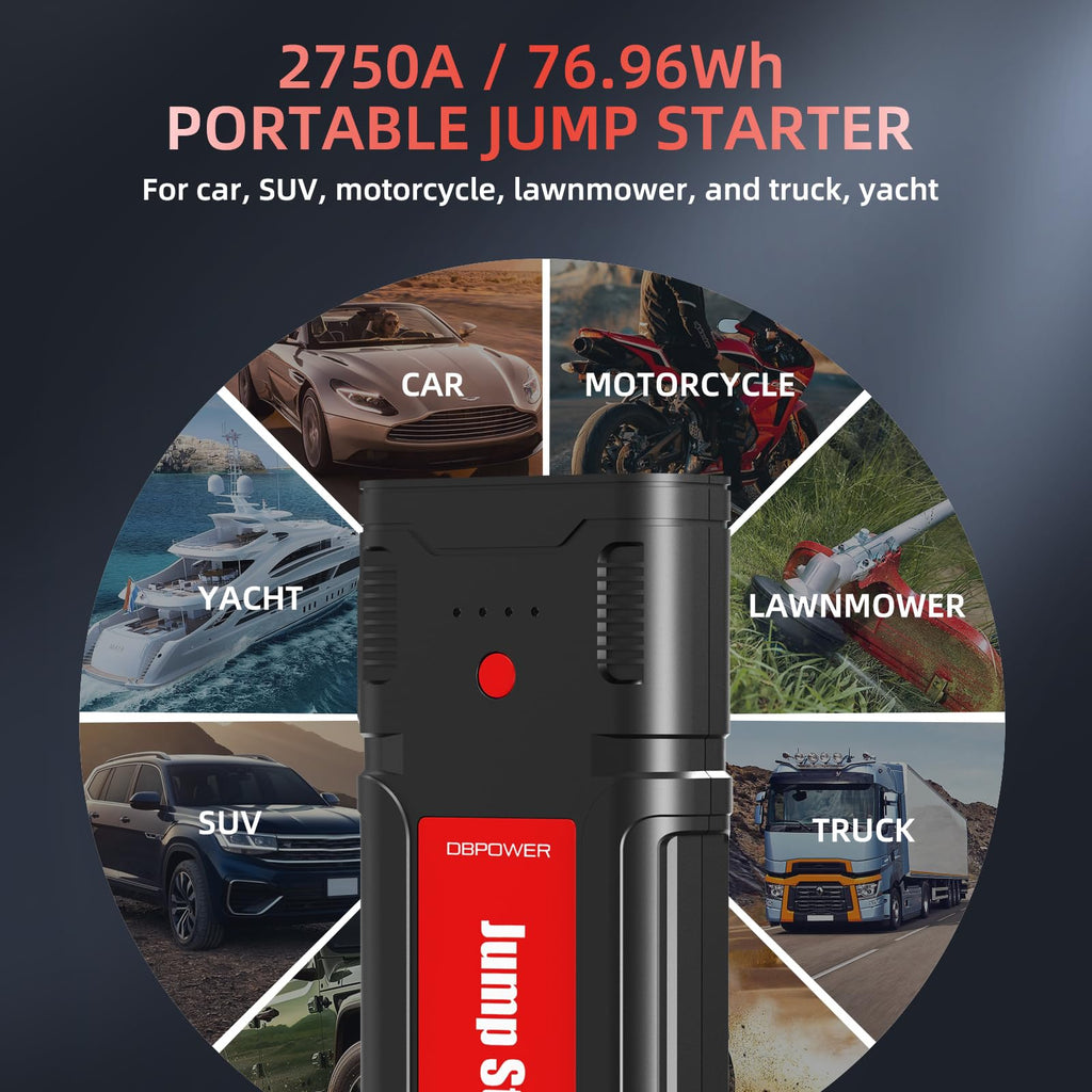 Portable 12V Car Jump Starter with Smart Clamp Cables F4500