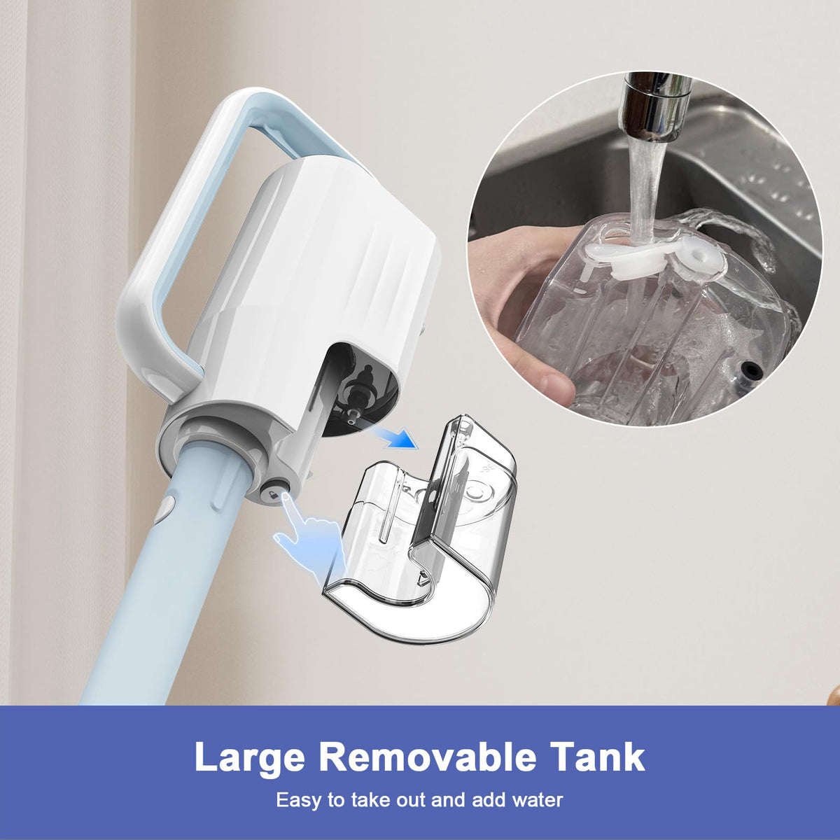 6 in1 Rotated Steam Mop Cleaner with 2 Microfiber Pads T6240