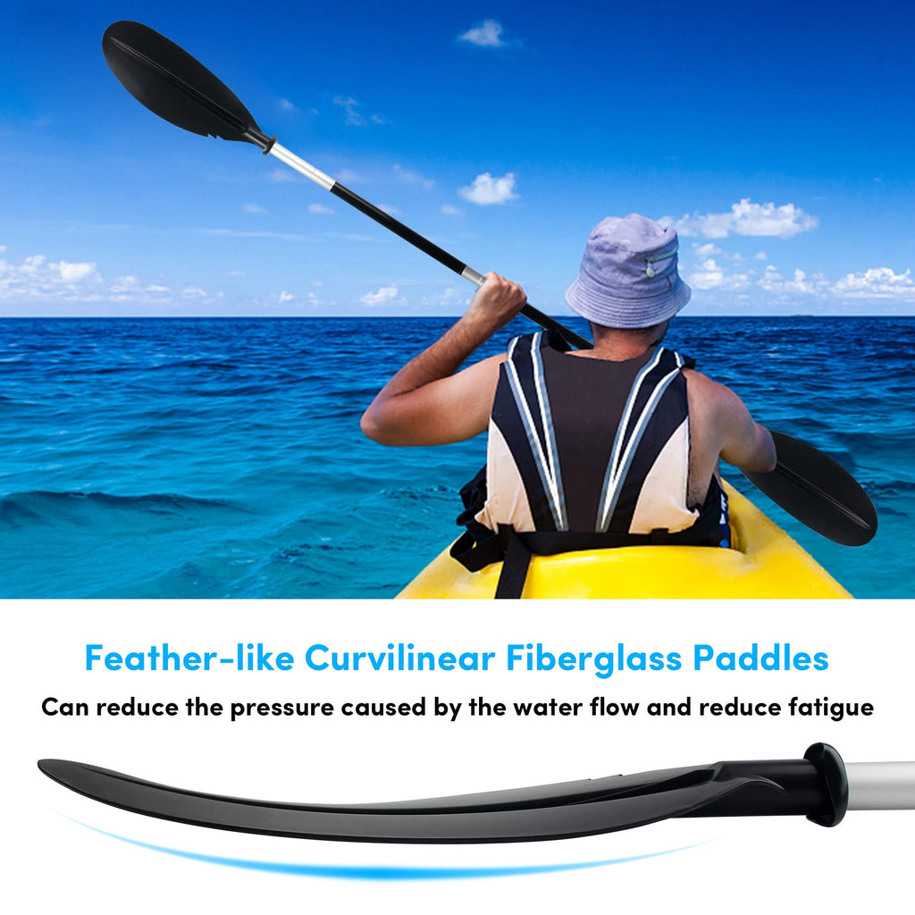 Adjustable 4 Piece Kayak Paddles with Paddle Leash D2218