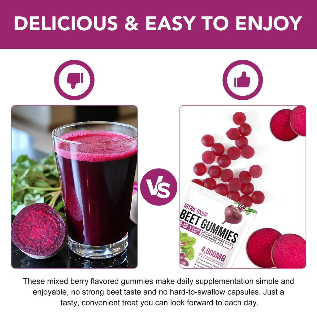 Beet Root Gummies with CoQ10 90 Soft Chews O924