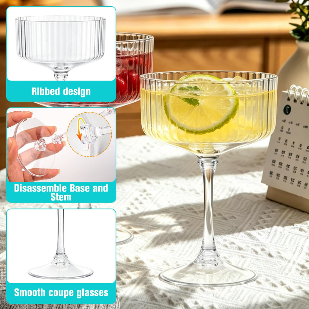 12 Pcs 10oz Plastic Martini Glasses Y6222