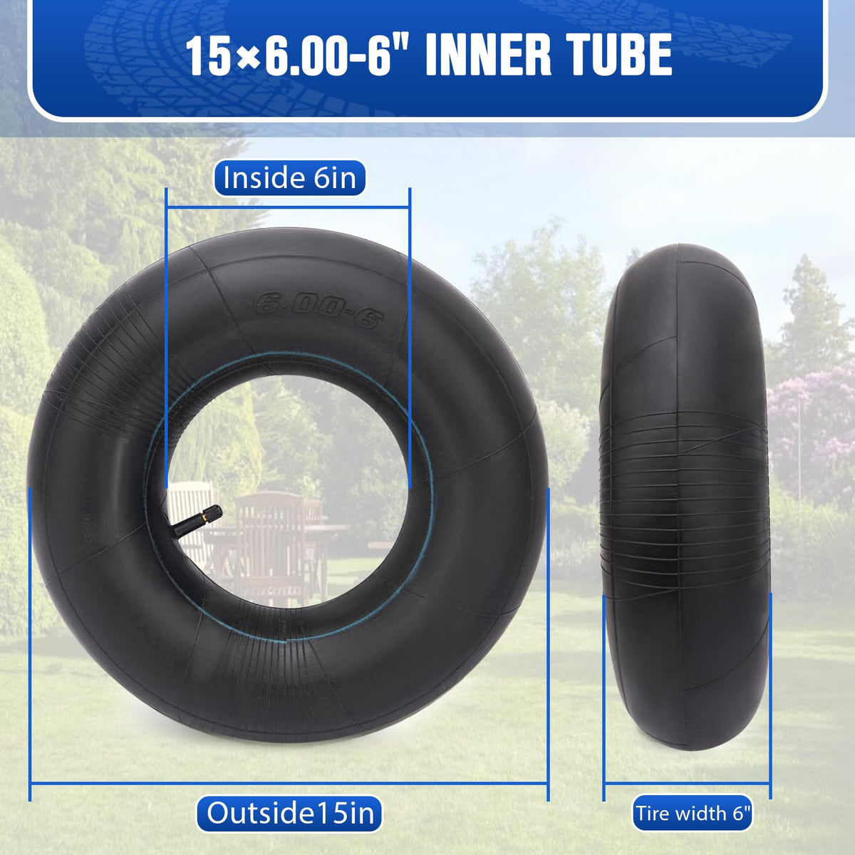 15x6.00-6 Inner Tubes with TR-13 Straight Valve Stem O904940