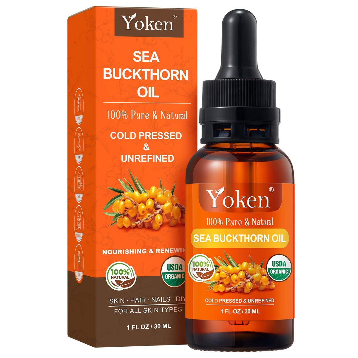 Cold Pressed Organic Sea Buckthorn Oil 1oz Q79439