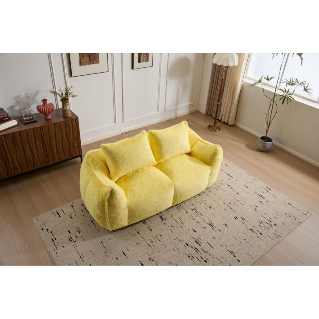 Oversized Faux Fur Memory Foam Bean Bag Sofa F3976
