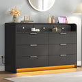 Black 9 Drawer Wood Dresser P136060