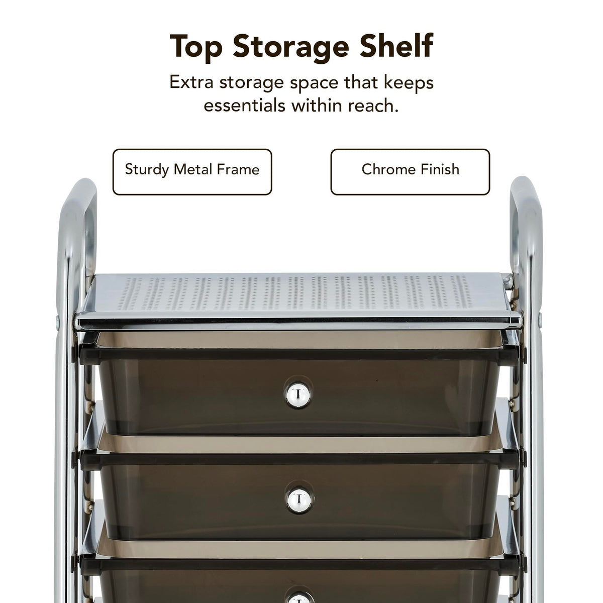 10 Drawer Rolling Storage Cart with Black Drawers B839017