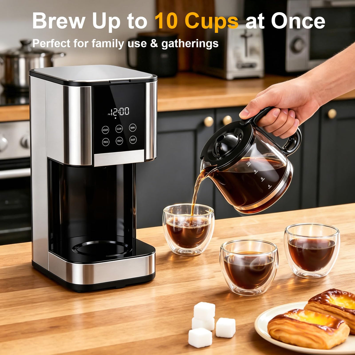 10 Cup Programmable Drip Coffee Maker with Glass Carafe L5931