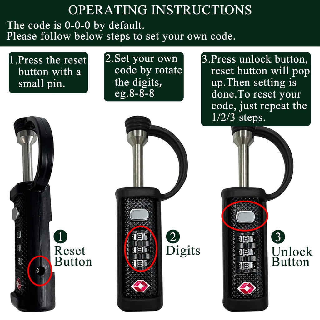 TSA Lock 3-Dial Combo Padlock 2 Pack L436