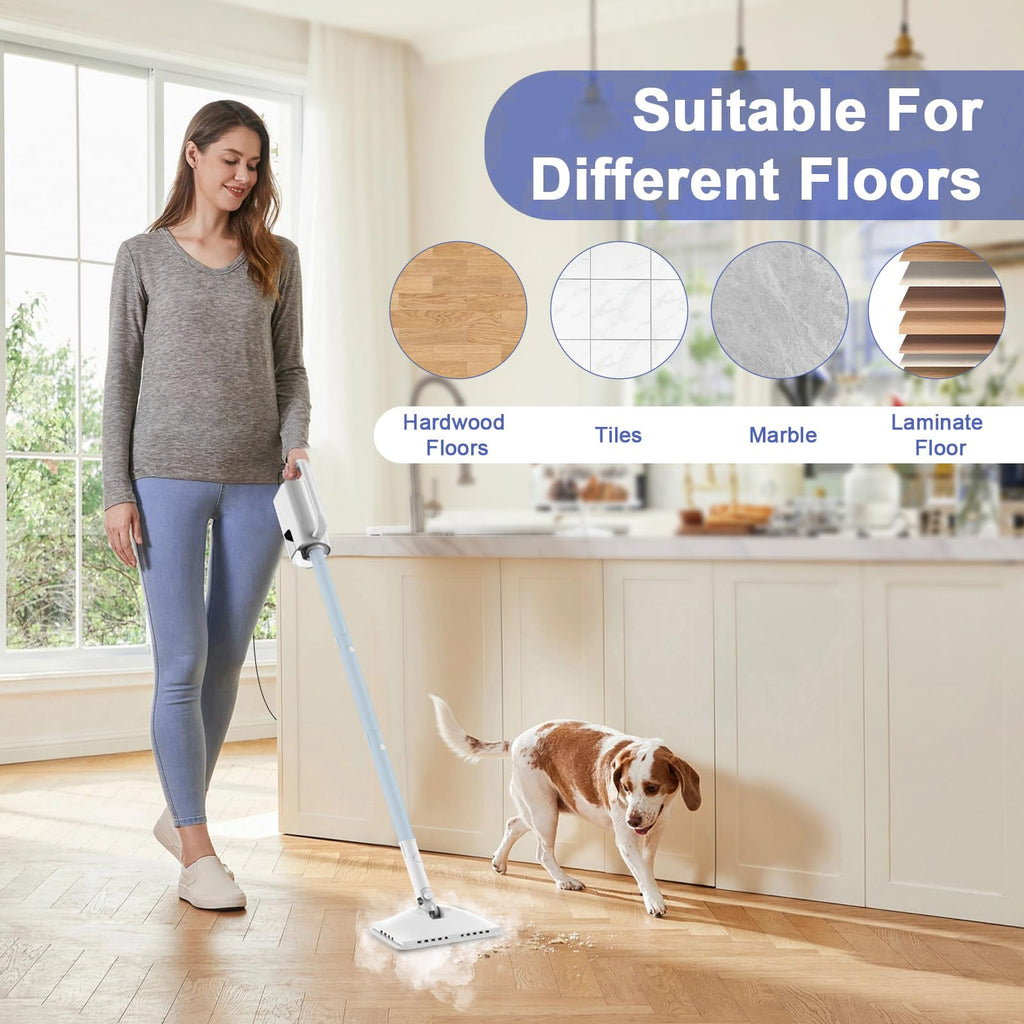 6 in1 Rotated Steam Mop Cleaner with 2 Microfiber Pads T6240