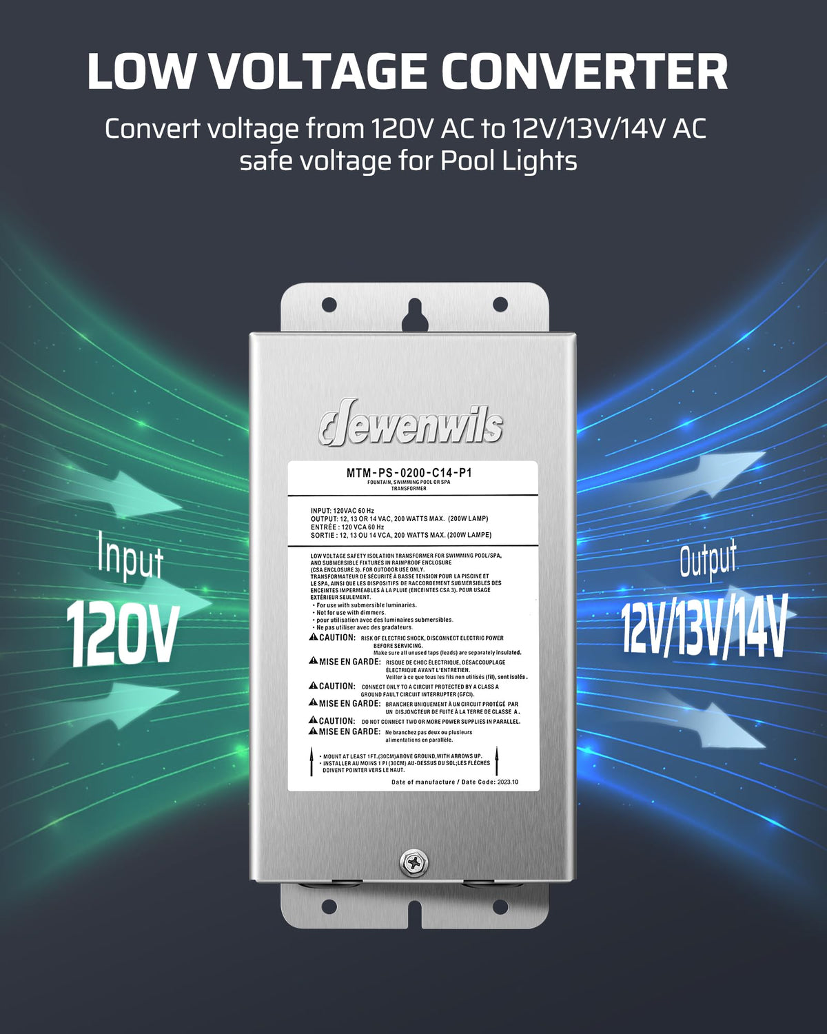 200W Low Voltage Pool Transformer P1689
