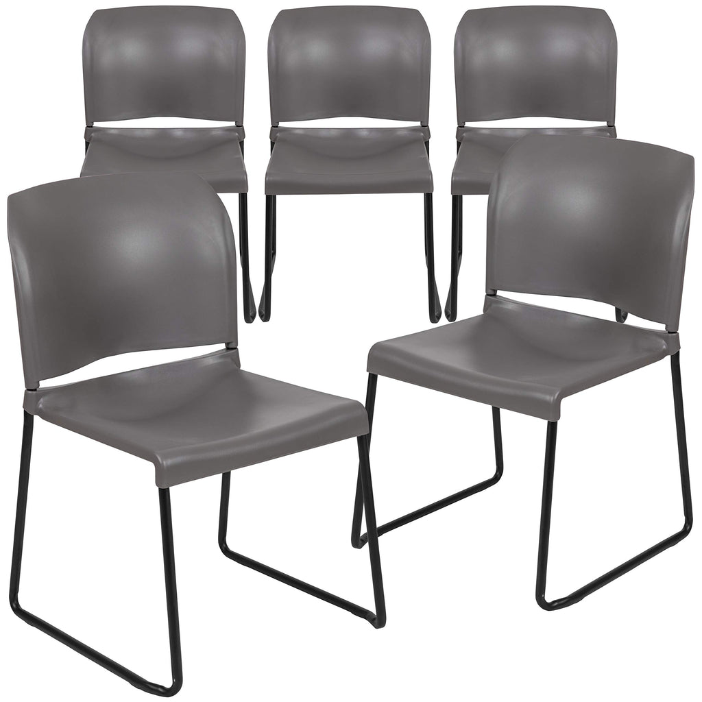 Gray Stacking Chairs Set of 5 W581827