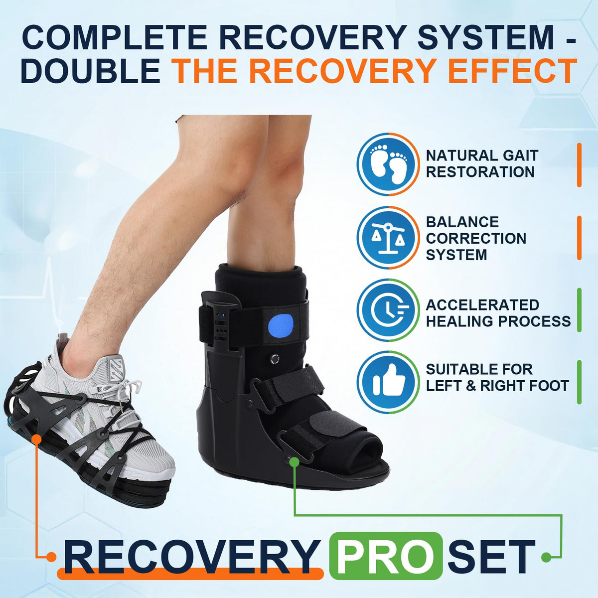 Inflatable Air Cam Walker Fracture Boot with Adjustable Shoe Lift Q428
