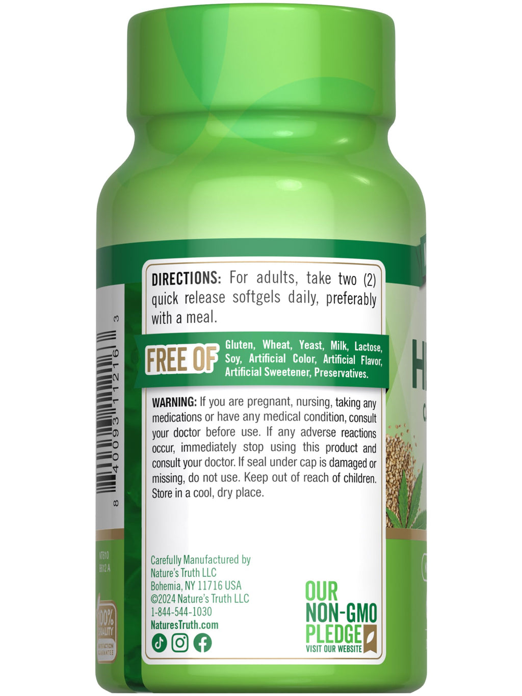 Hemp Oil Softgels 1400mg 60 Count I283387