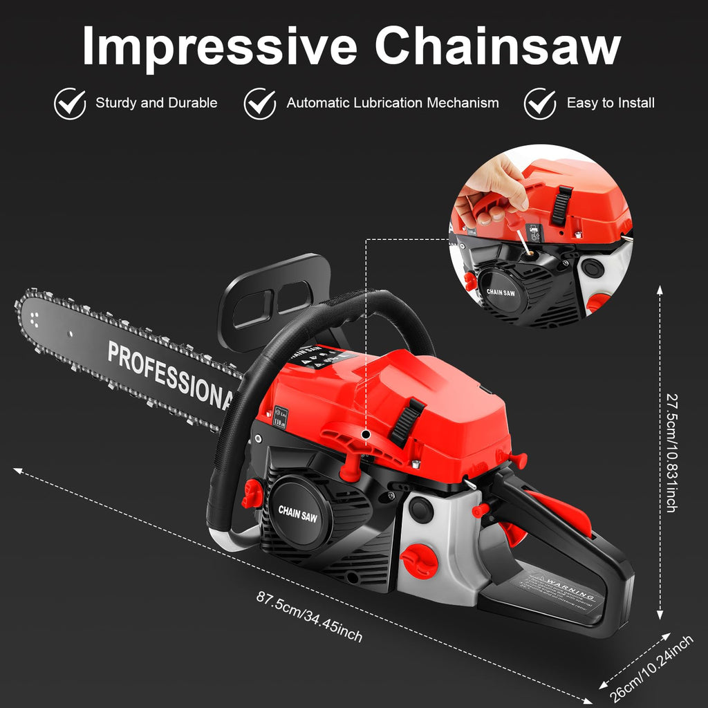 20-Inch 2-Stroke Gas Chainsaw with Tool Bag P607