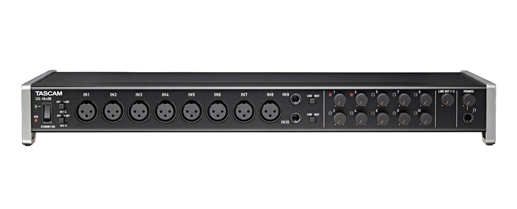 Rackmount USB Audio/MIDI Interface, 8 XLR/8 1/4" Inputs, 8 Outputs, Black Q563980