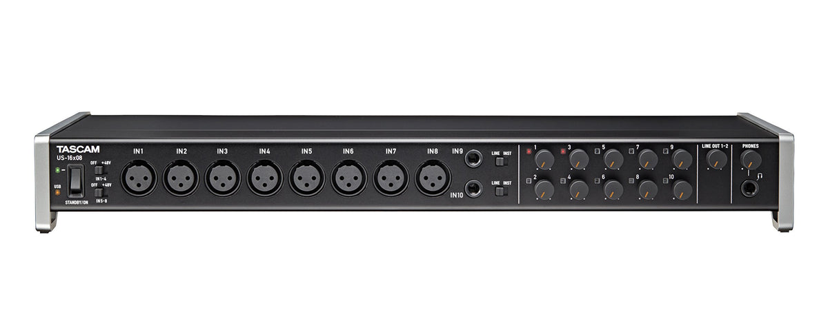 Rackmount USB Audio/MIDI Interface, 8 XLR/8 1/4" Inputs, 8 Outputs, Black Q563980