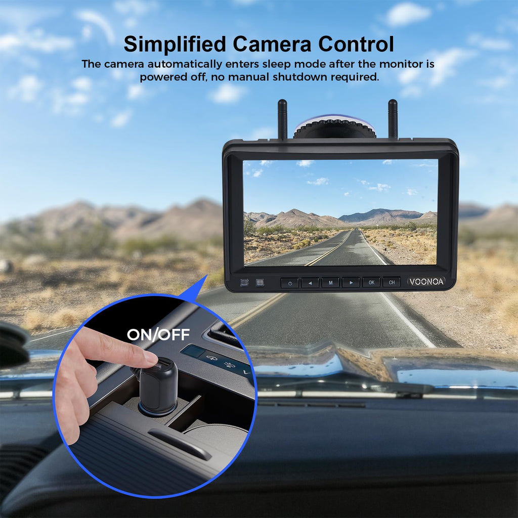 Magnetic Wireless Backup Camera with 7'' HD 1080P DVR Monitor System O53903