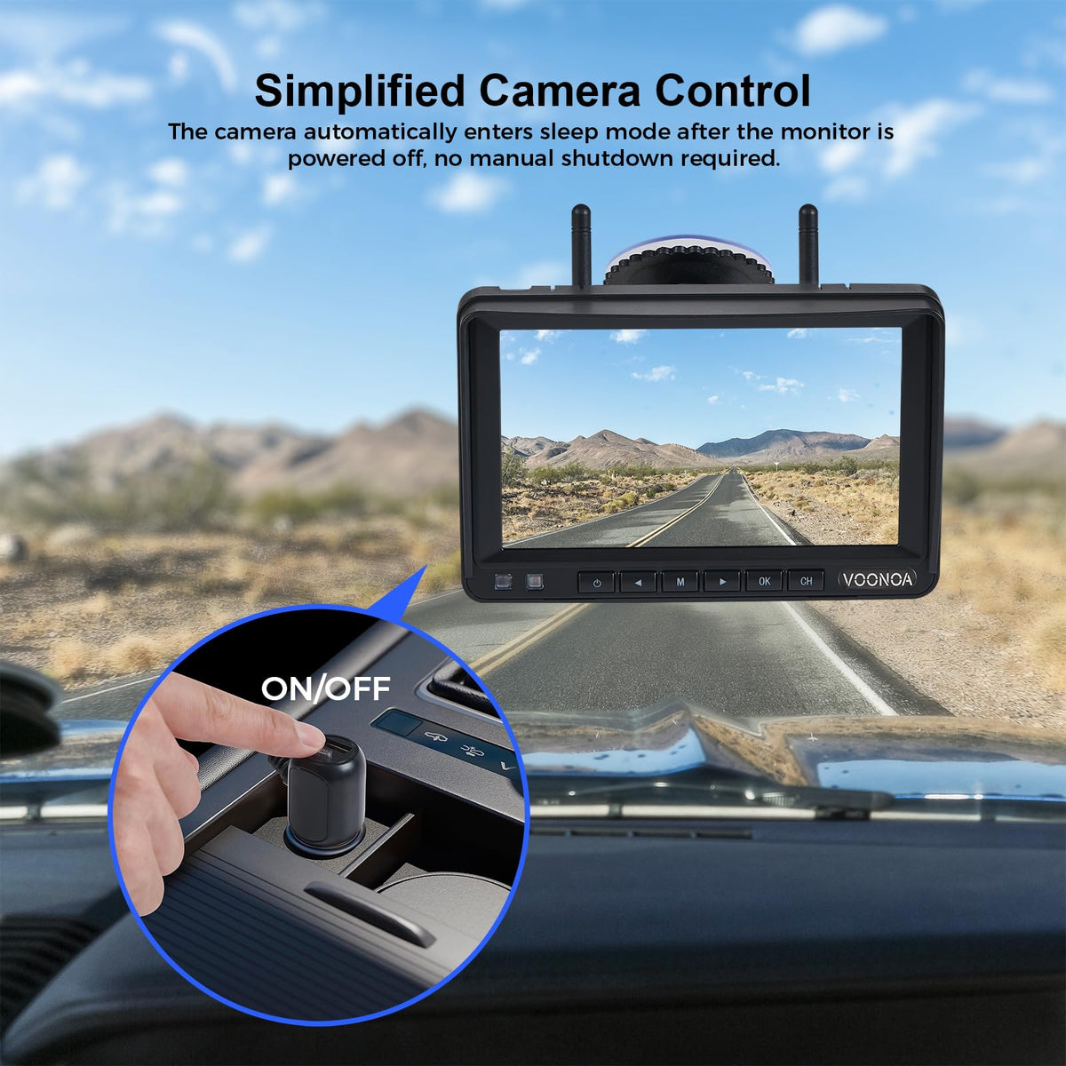 Magnetic Wireless Backup Camera with 7'' HD 1080P DVR Monitor System O53903