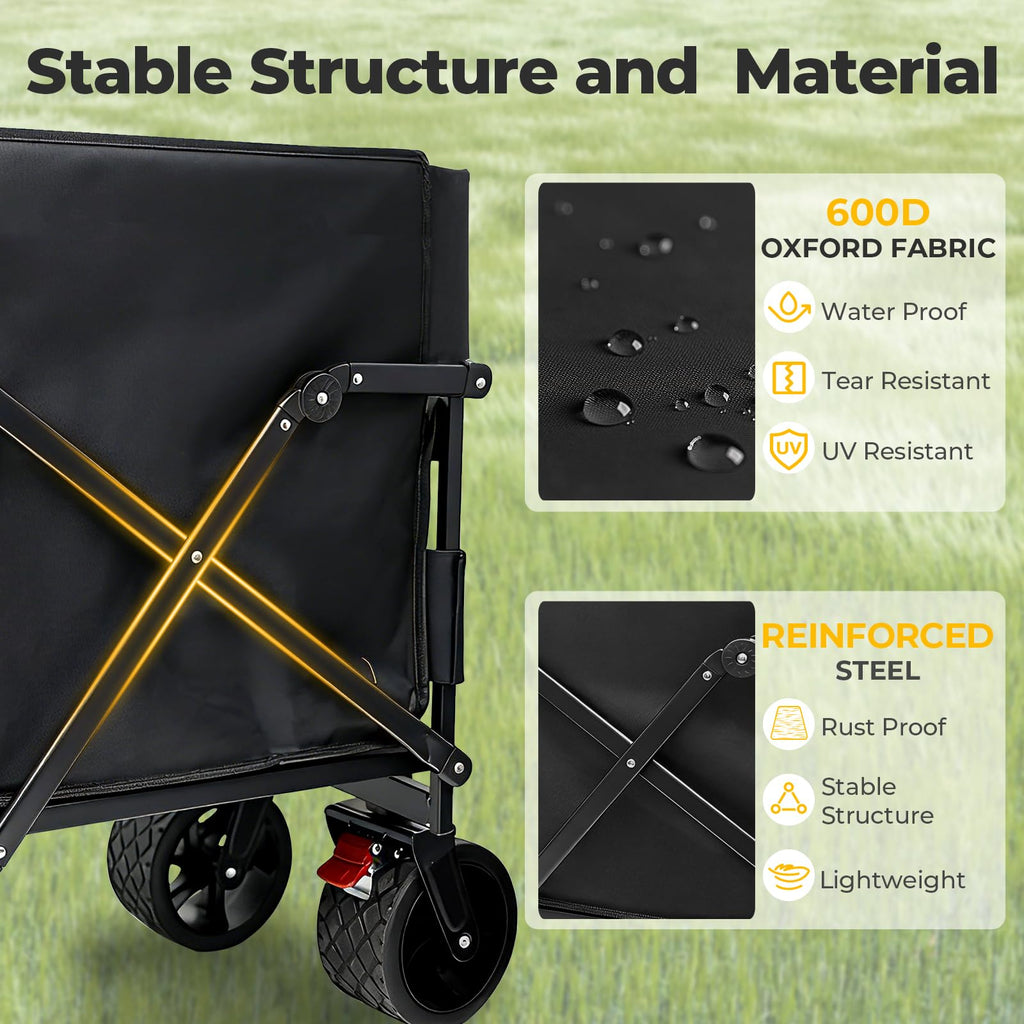 Collapsible Wagon Cart with Wheels 240L Capacity L437