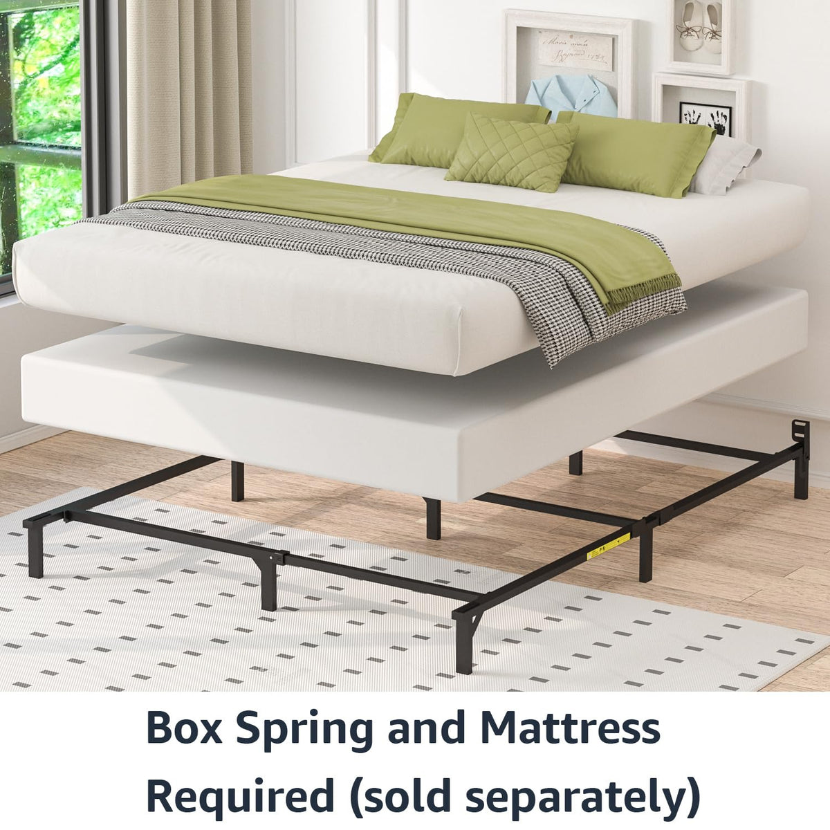 Queen Size Black Metal Bed Frame L925325