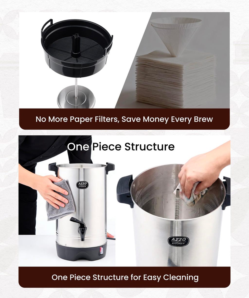45-Cup Stainless Steel Electric Coffee Urn F390005