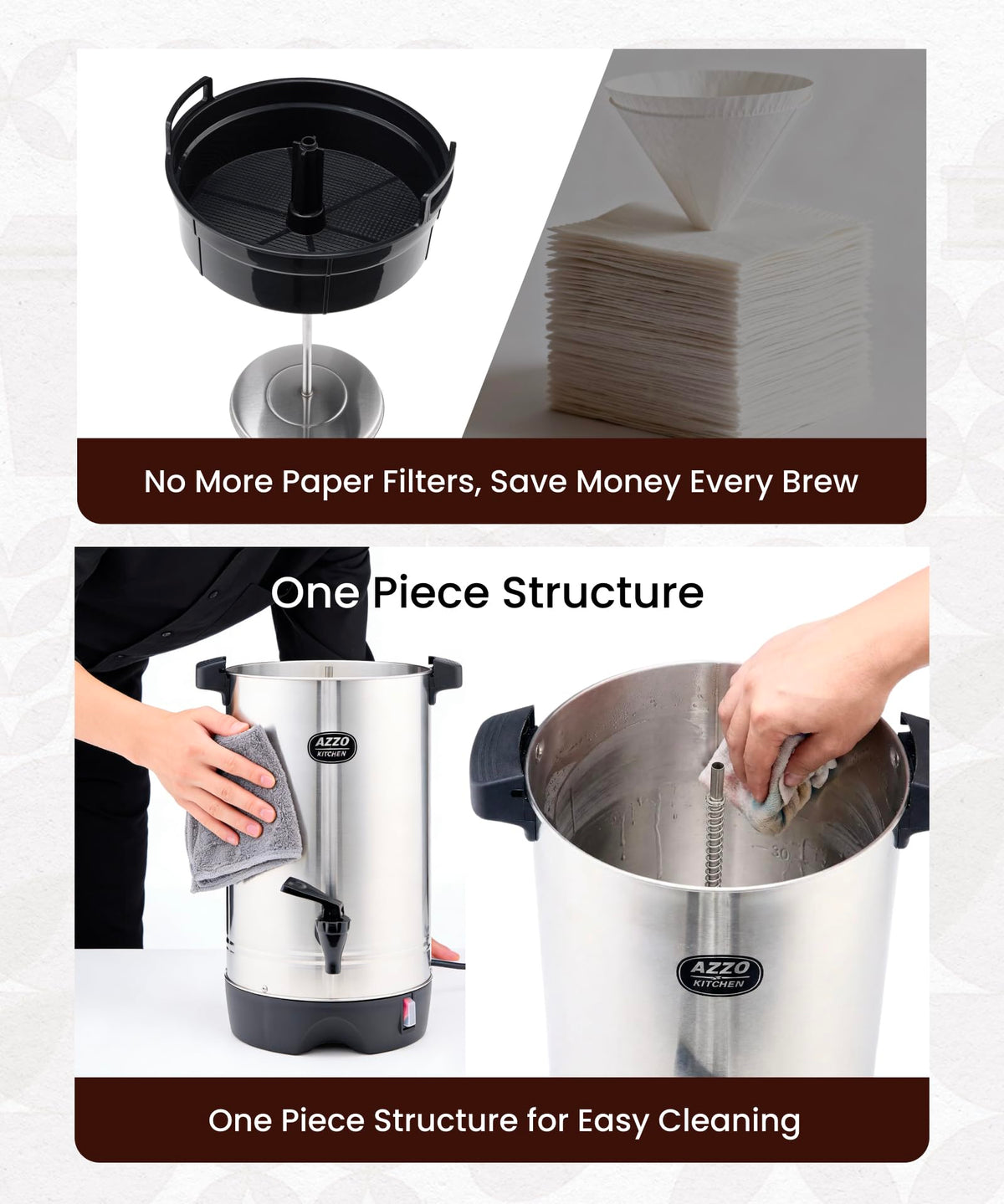 45-Cup Stainless Steel Electric Coffee Urn F390005