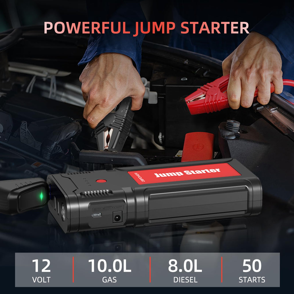 Portable 12V Car Jump Starter with Smart Clamp Cables F4500