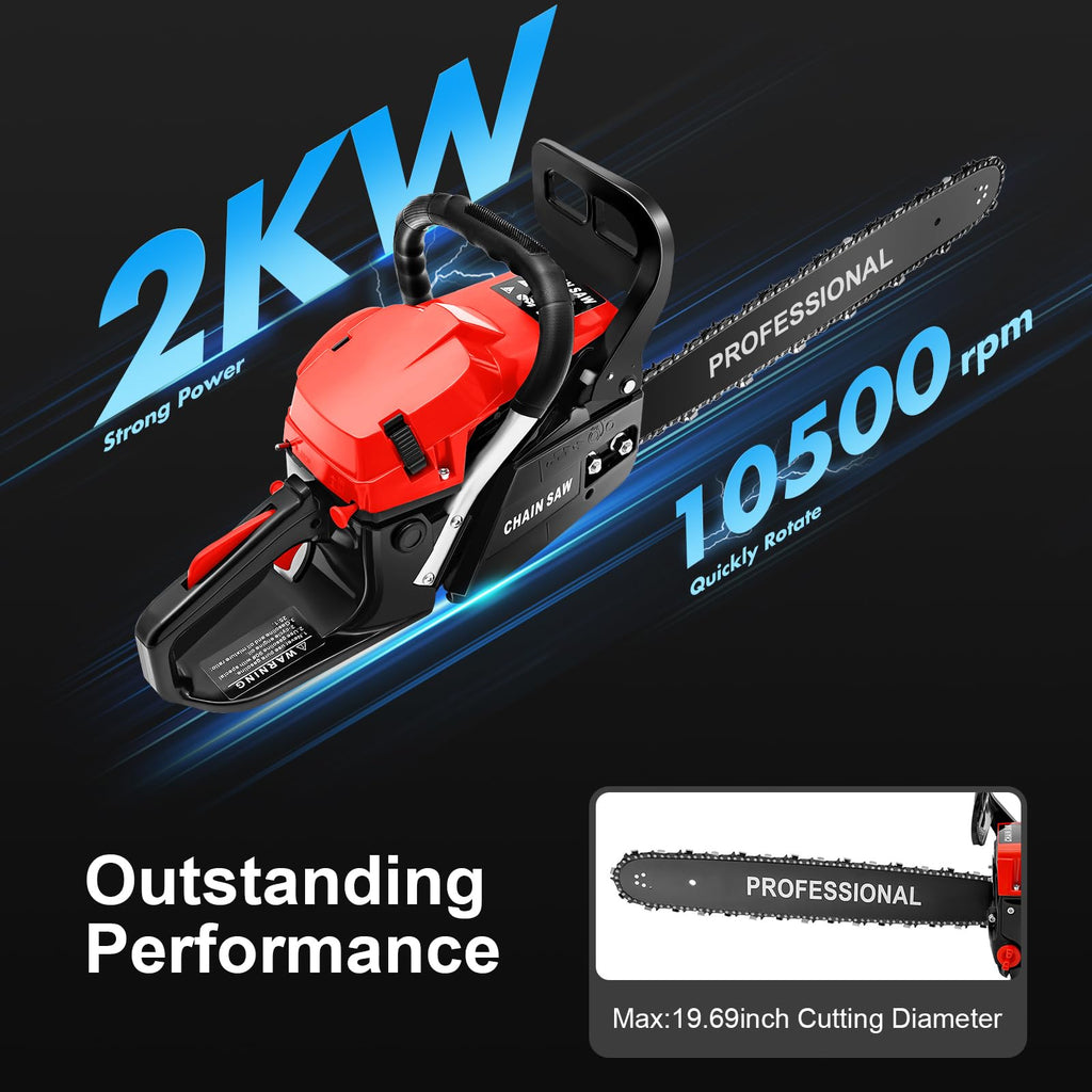 20-Inch 2-Stroke Gas Chainsaw with Tool Bag P607