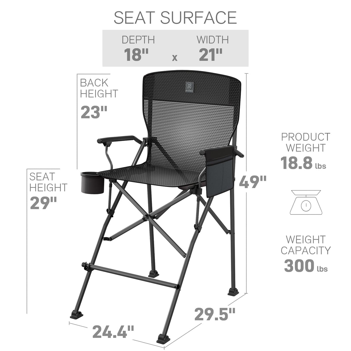 Tall Foldable Camping Chair F584