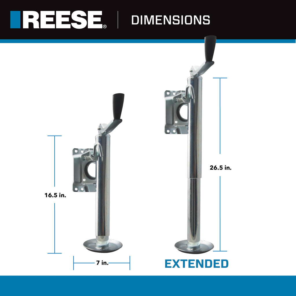Round Trailer Jack Side Mount 1,000 lbs. Lift Capacity J657