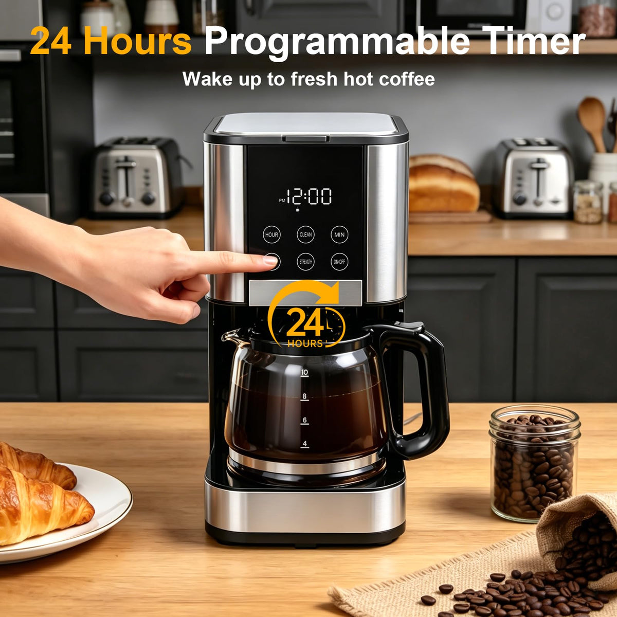 10 Cup Programmable Drip Coffee Maker with Glass Carafe L5931