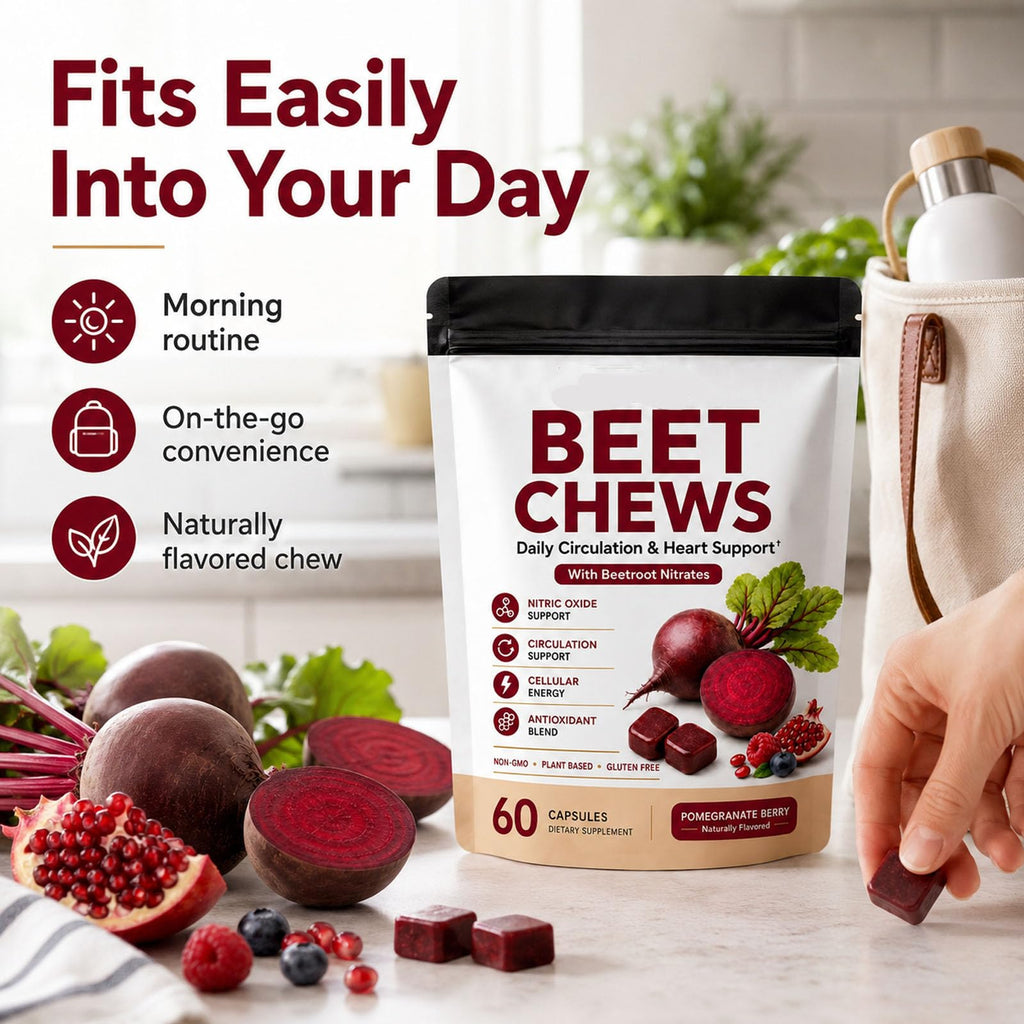 Beet Root Gummies with L-CoQ10 & Grape Seed, Berry Flavor, 60 Chew O29870