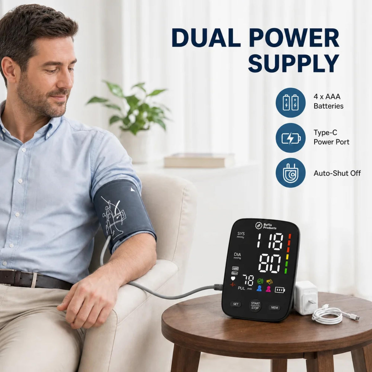 Blood Pressure Monitor Arm Cuff USB-C Y889