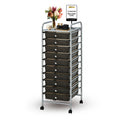 10 Drawer Rolling Storage Cart with Black Drawers B839017