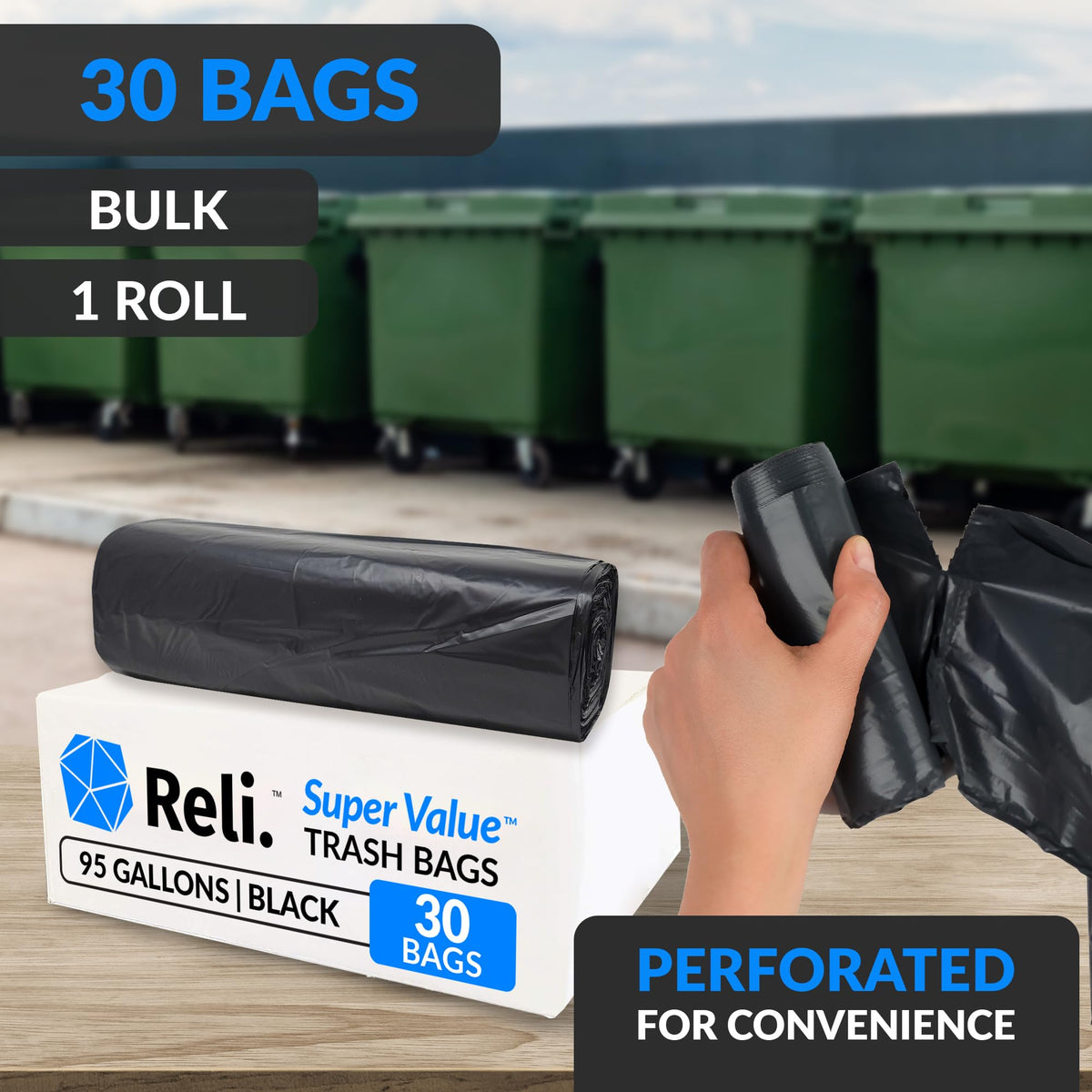 Black Heavy Duty Trash Bags 30 Count W271277