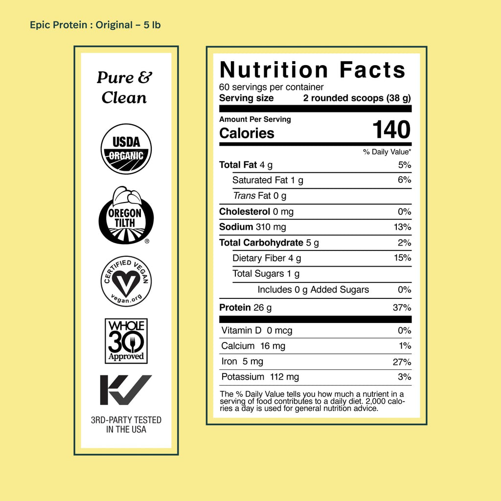 Organic Vegan Plant Based Protein Powder 5 lb M37517
