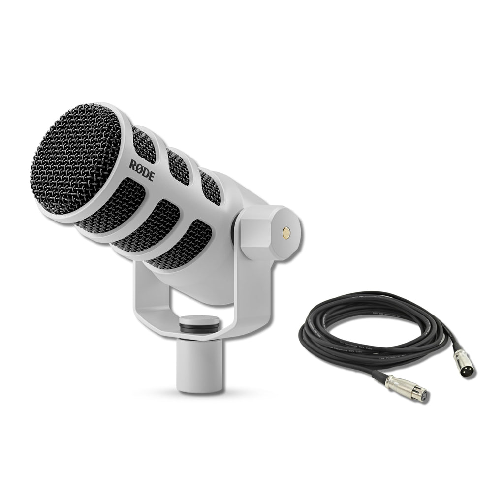 White Cardioid Dynamic Broadcast Microphone with XLR Cable P5244