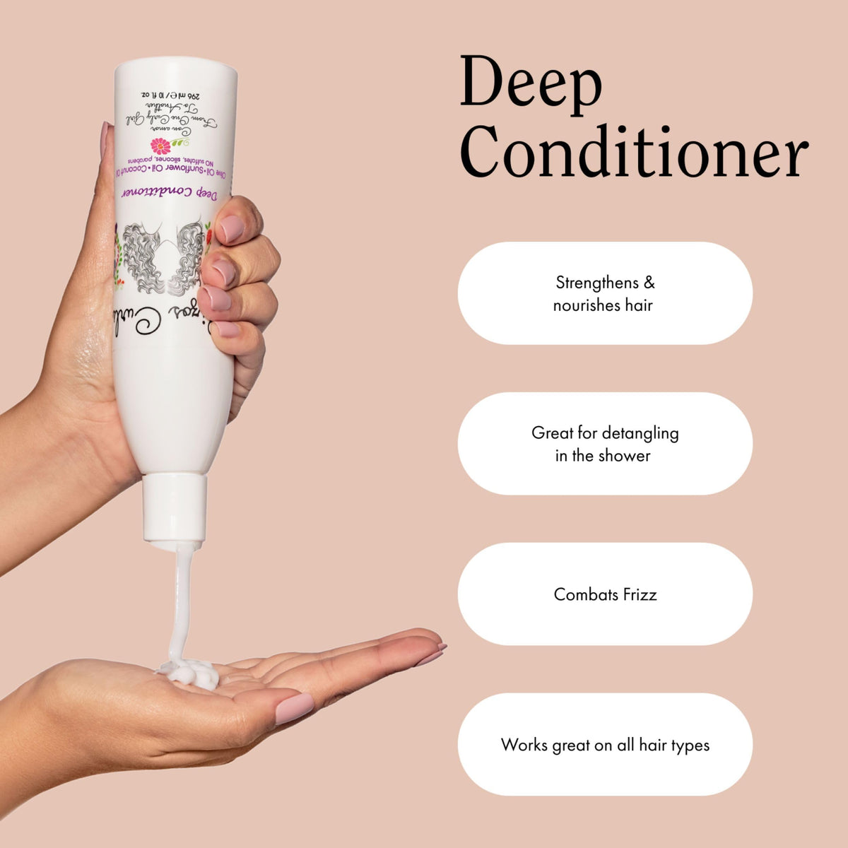 Deep Conditioner with Coconut Oil, Sunflower Oil & Shea Butter, 10 oz W348