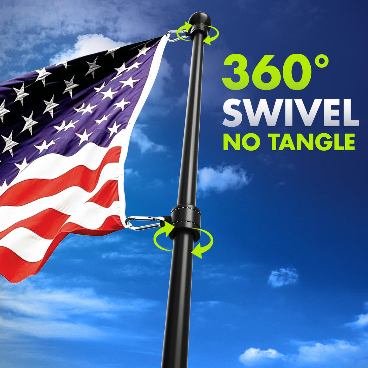 4.8FT Stainless Steel Flag Pole D153935
