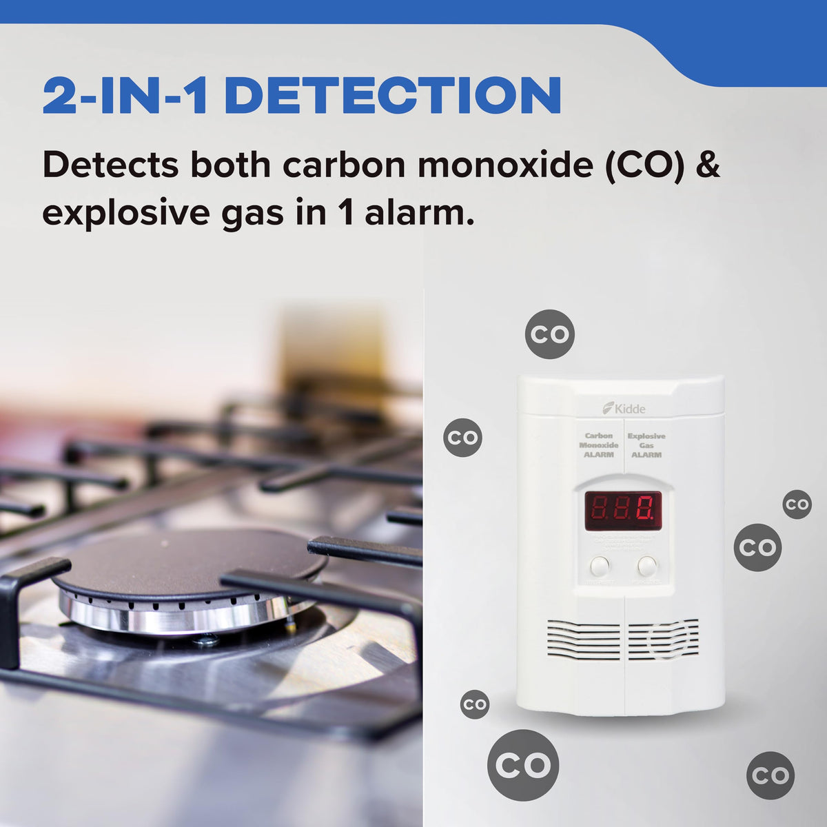 Carbon Monoxide & Explosive Gas Alarm with Digital Display C6721