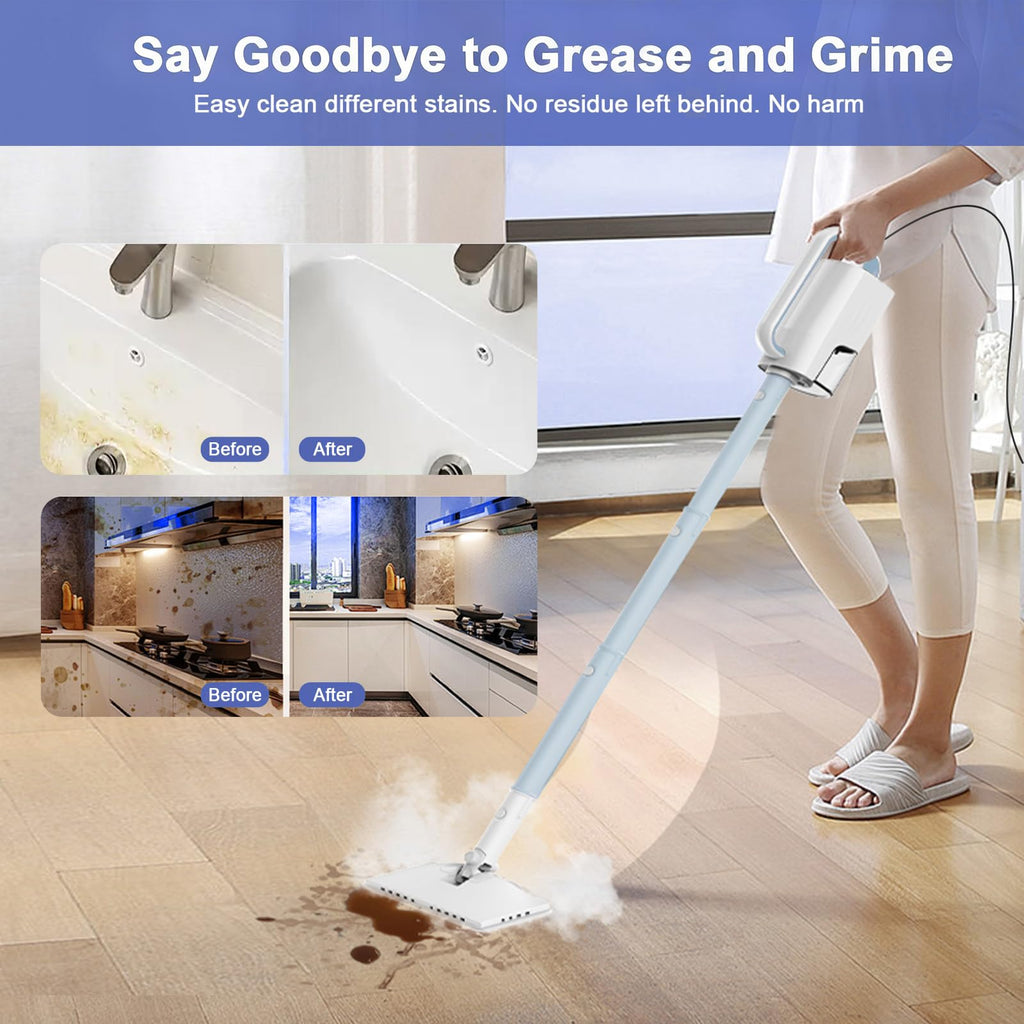 6 in1 Rotated Steam Mop Cleaner with 2 Microfiber Pads T6240
