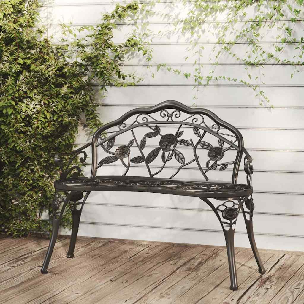 Cast Aluminum Black Patio Bench H262705