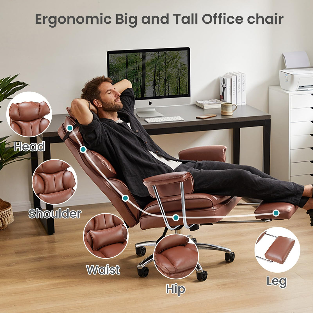 Big and Tall Executive Chair with Foot Rest E362