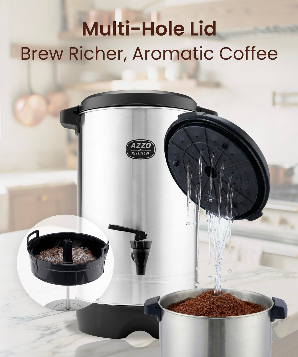 45-Cup Stainless Steel Electric Coffee Urn F390005