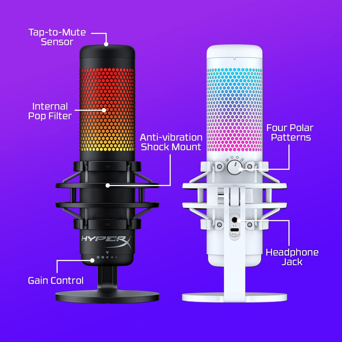 USB Condenser Microphone with Shock Mount and Pop Filter R425877