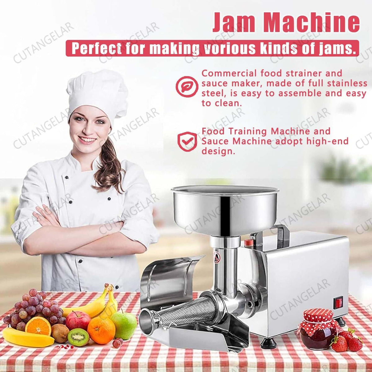 450W Automatic Stainless Steel Tomato Strainer W126500