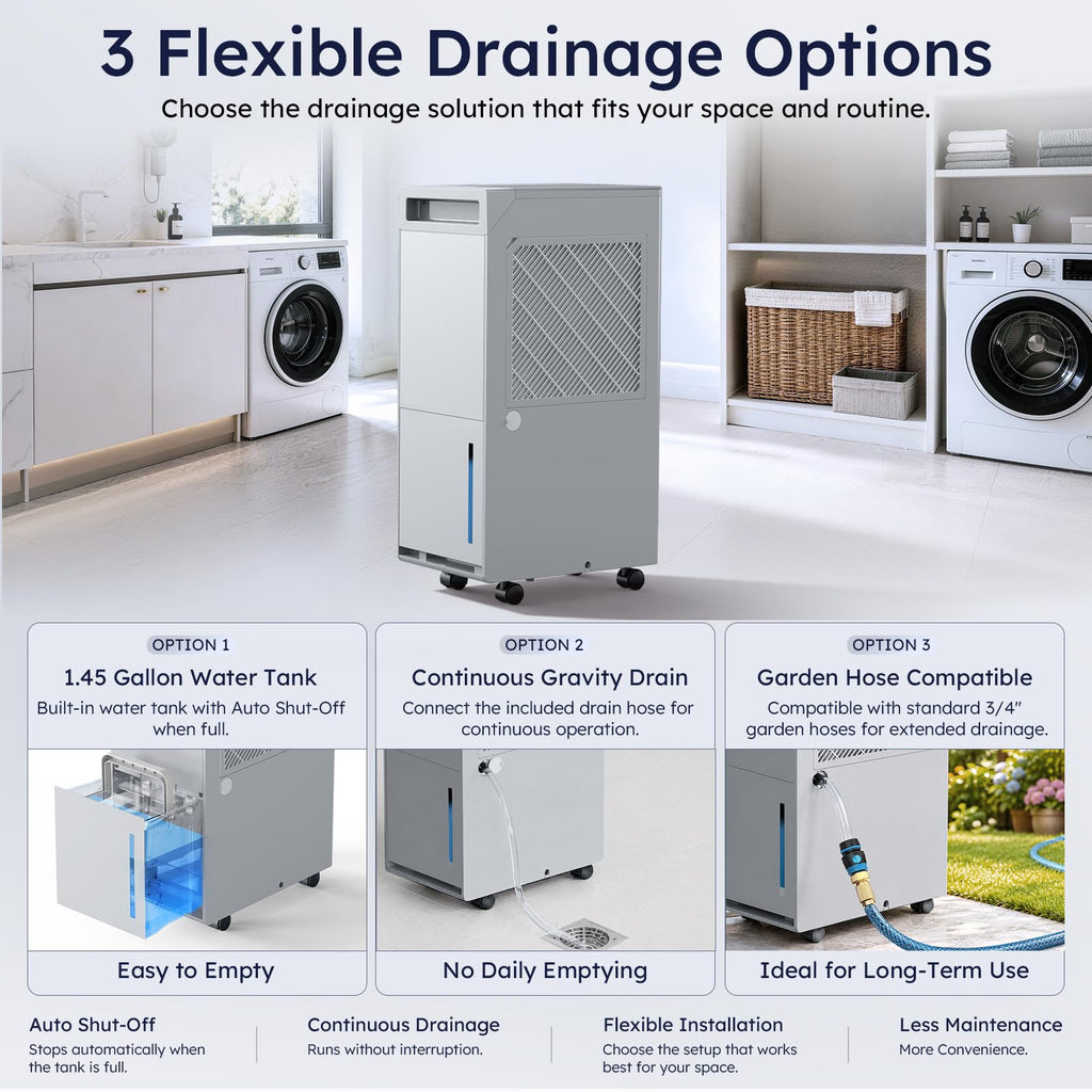 5000 Sq.Ft 100 Pint Dehumidifier with Drain Hose N735